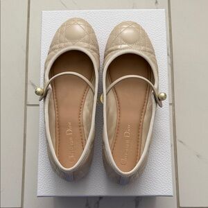 Dior Cannage Beige (Light Ecru) Quilted Ballet Flats